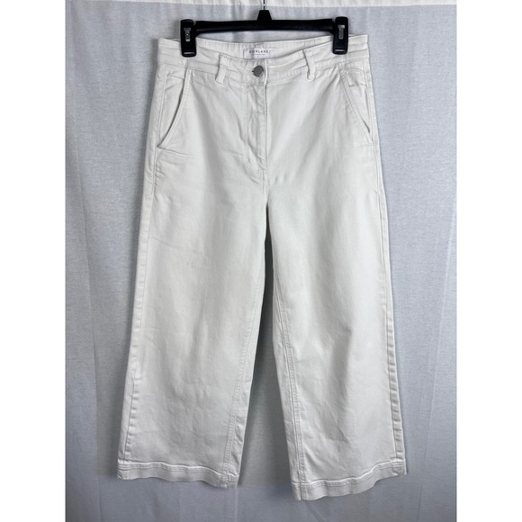 Everlane Wide Leg Crop White Bone Casual Basic Natural Summer Spring Pants - Picture 5 of 12